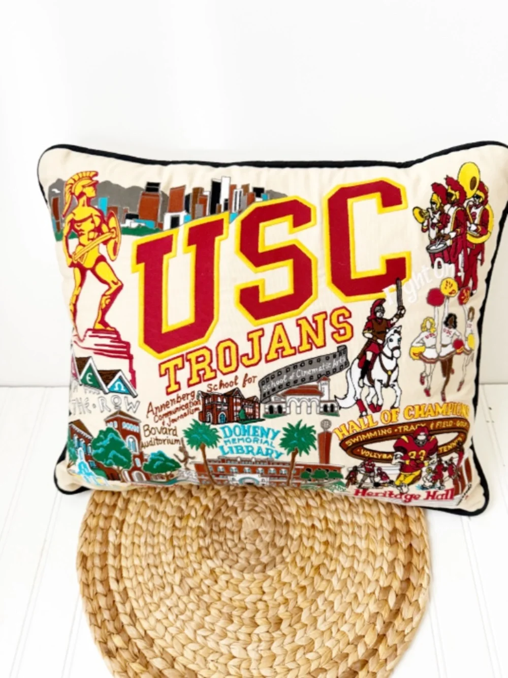 Catstudio University of Southern California (USC) Collegiate Embroidered Pillow